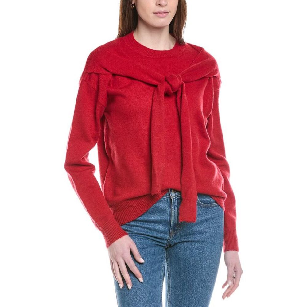 Line & Dot Womens  Double Layer Sweater, Red
